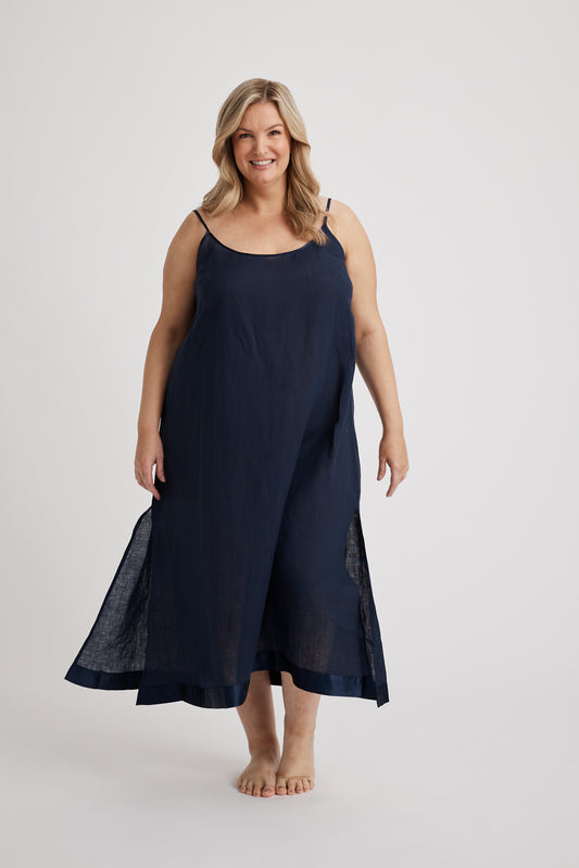 Hank & Hera - Renae - Slip Nightdress - Long - Navy