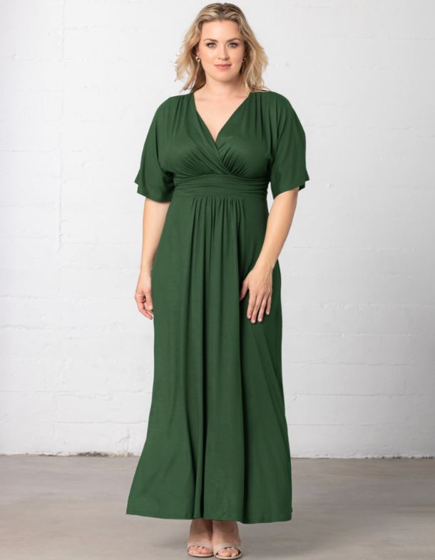 Kiyonna - Vienna Maxi Dress - Matcha Green Tea - Plus Size