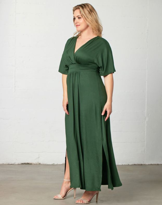 Kiyonna - Vienna Maxi Dress - Matcha Green Tea - Plus Size
