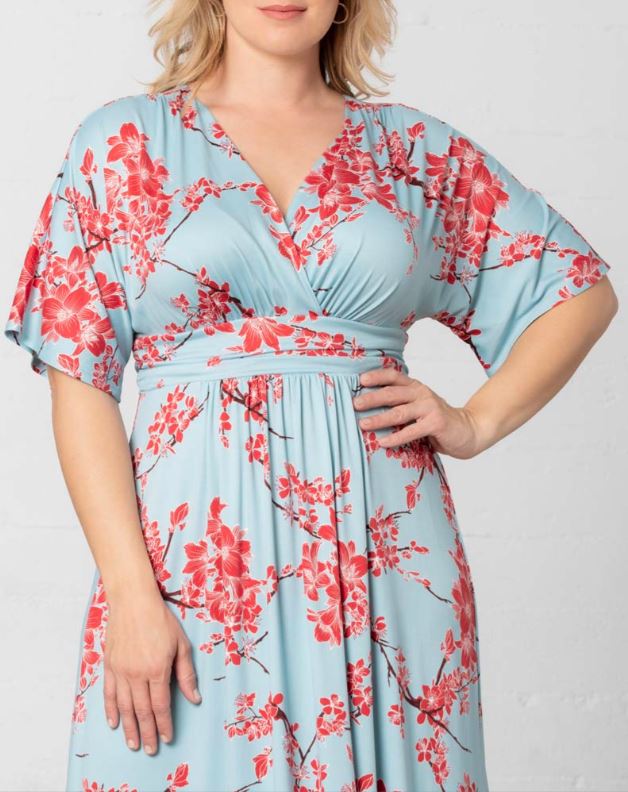 Kiyonna - Vienna Maxi Dress - Cherry Blossom Print - Plus Size