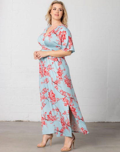 Kiyonna - Vienna Maxi Dress - Cherry Blossom Print - Plus Size