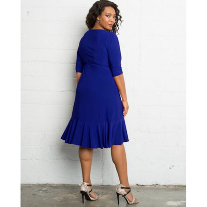 Kiyonna  - Whimsy Wrap Dress - Cobalt Blue - Plus Size