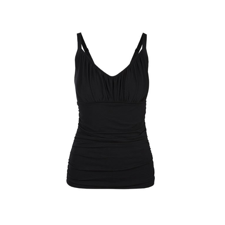Capriosca Swimwear - Honey Comb Underwire Tankini Swimsuit Top Black - Plus Size