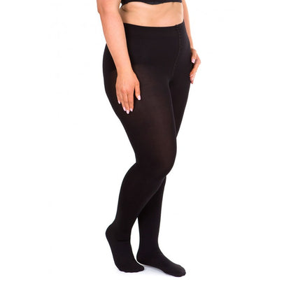 Sonsee - Opaque 100 Denier Full Tights (Black) - Plus Size